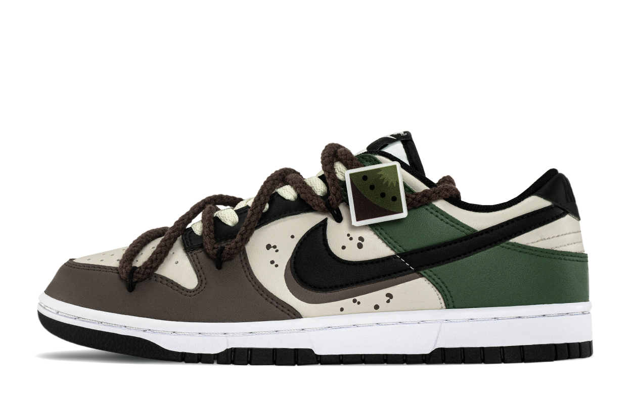 

Nike Dunk 'Black' нескользящие износостойкие низкие детские скейтбординг кроссовки коричневый зеленый подростки