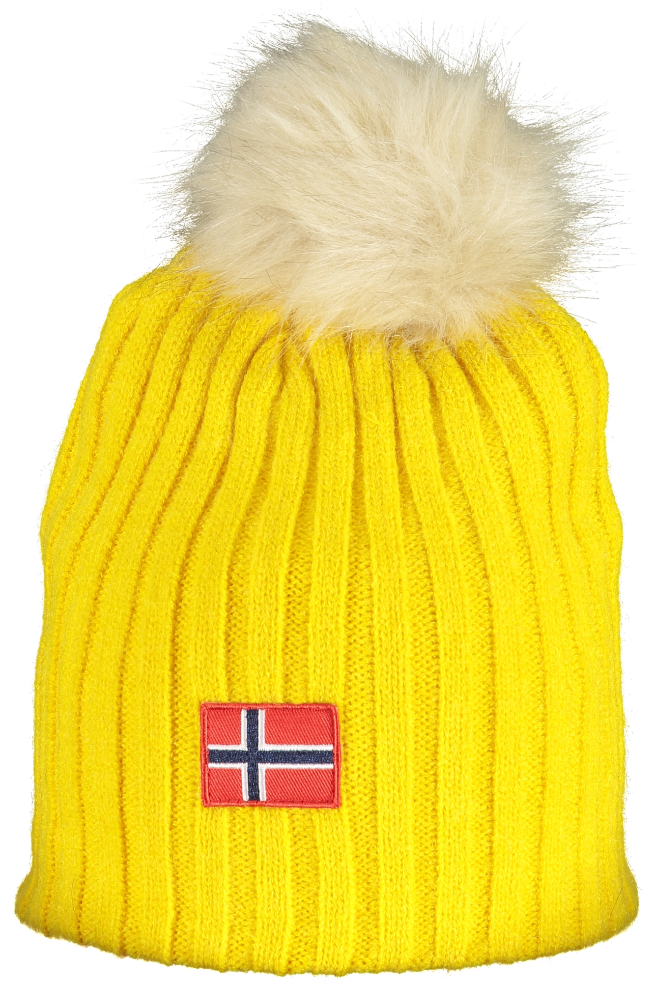 

Женская шапка Norway 1963 с меховым помпоном и логотипом, желтый