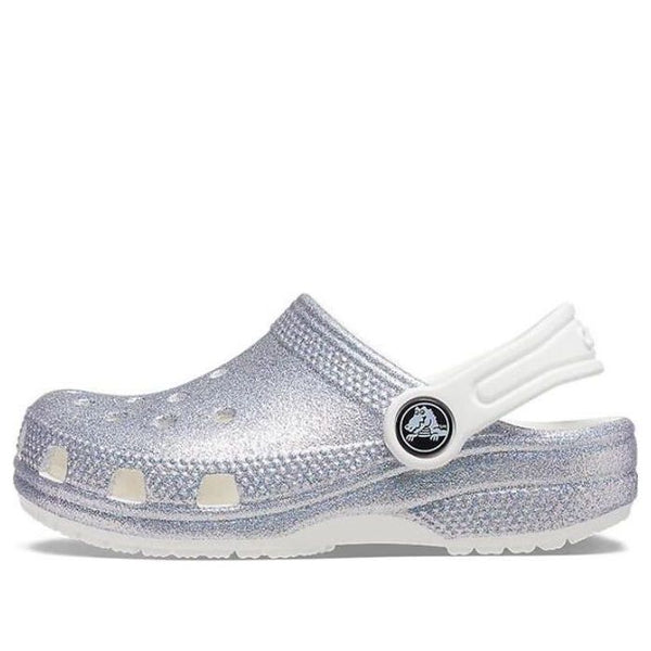 

Кроссовки classic glitter sandals 'silver white' Crocs, белый