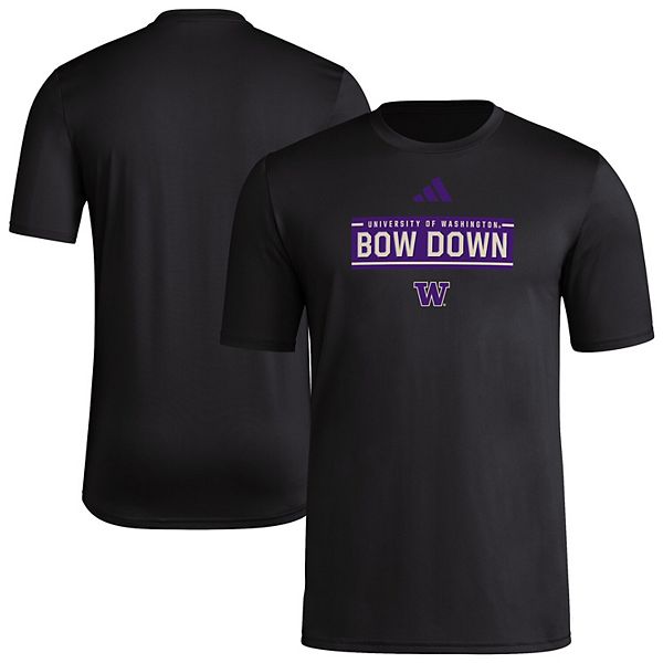 Мужская черная футболка washington huskies locker slogan pre-game Adidas — фото 2