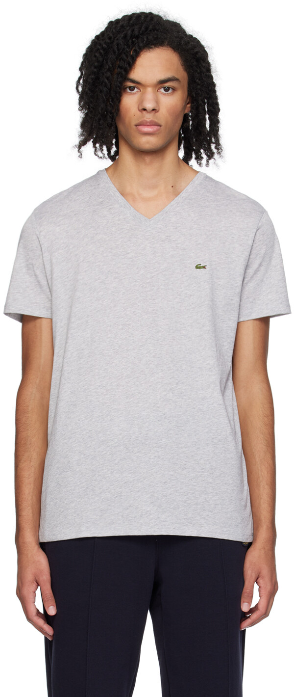 

Серая футболка с v-образным вырезом Lacoste