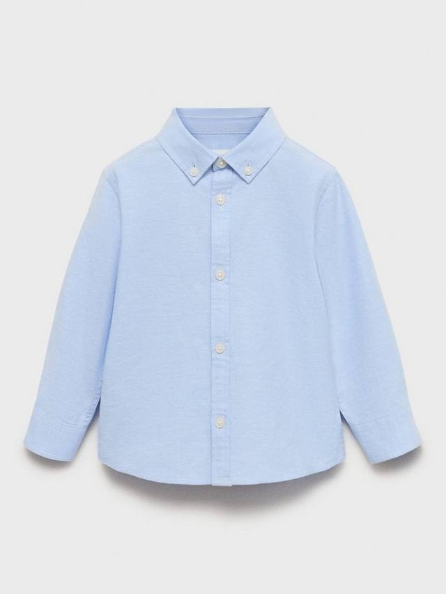 

Детская хлопковая оксфордская рубашка Mango, Light Pastel Blue