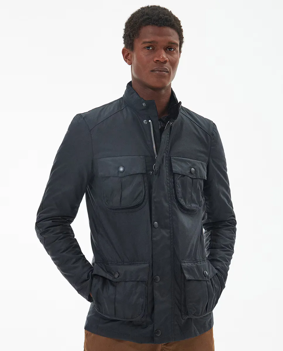 

Мужская куртка с воротником-стойкой и капюшоном Barbour, темно-синий
