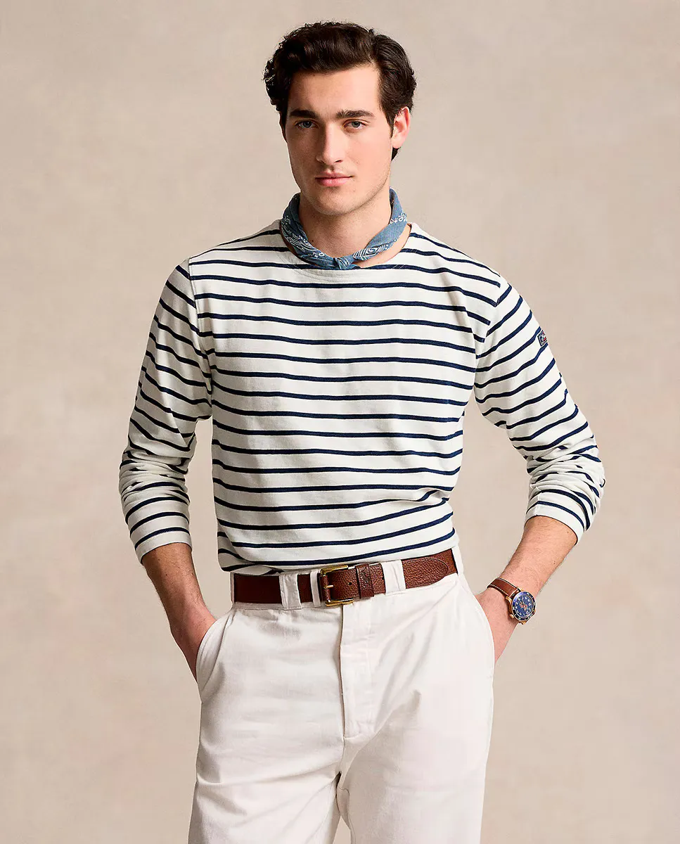 

Мужская хлопковая футболка с полосатым принтом Polo Ralph Lauren, мультиколор