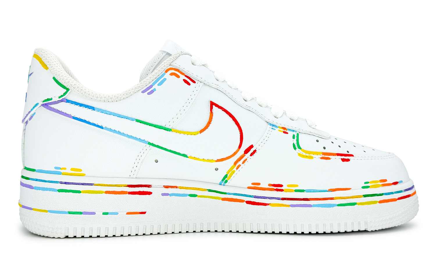 Nike Кроссовки Air Force 1 с противоскользящей подошвой и амортизацией, низкие, для скейтбординга, мужские, белые, цвет White — фото 2