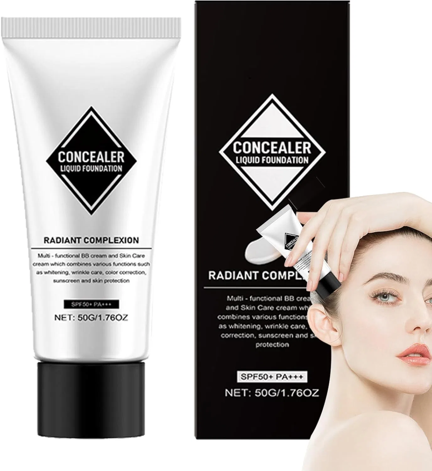 Консилер-основа для макияжа с изменением цвета, SPF 50+, Generic, 50 г, белый