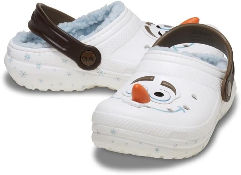 Детские кроксы Crocs с рисунком Олафа из «Холодного сердца», классические с утеплителем, мультиколор — фото 4