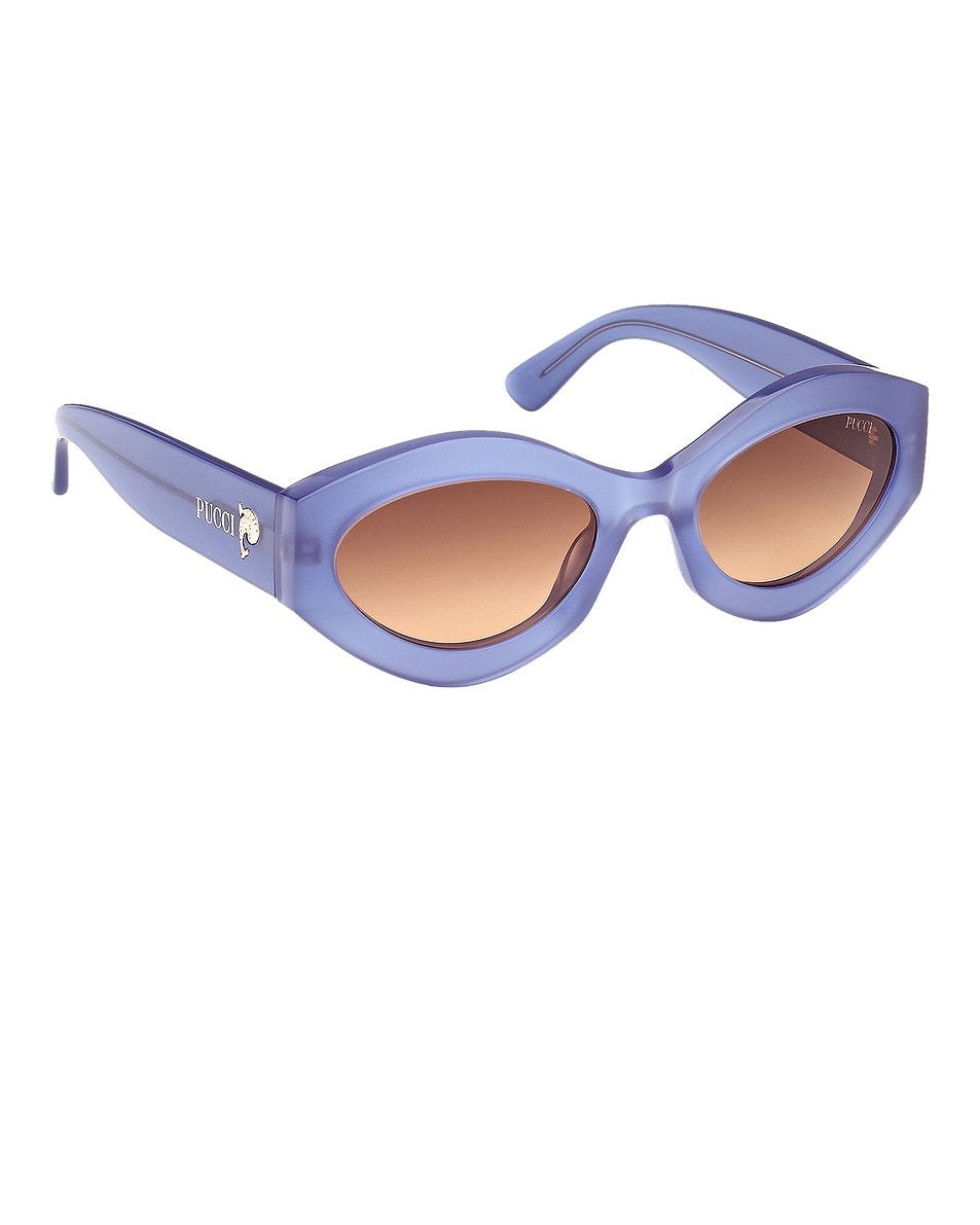 

Овальные солнцезащитные очки Emilio Pucci, цвет Shiny Opal Lavender & Brown