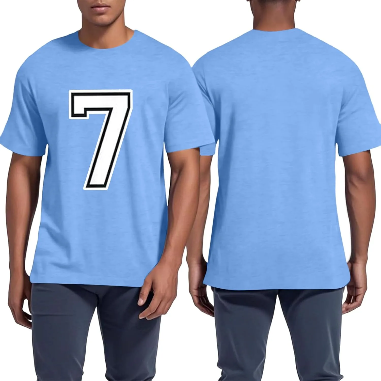 

Мужская футболка Lucky Number 7 Casual Loose FQZWONG