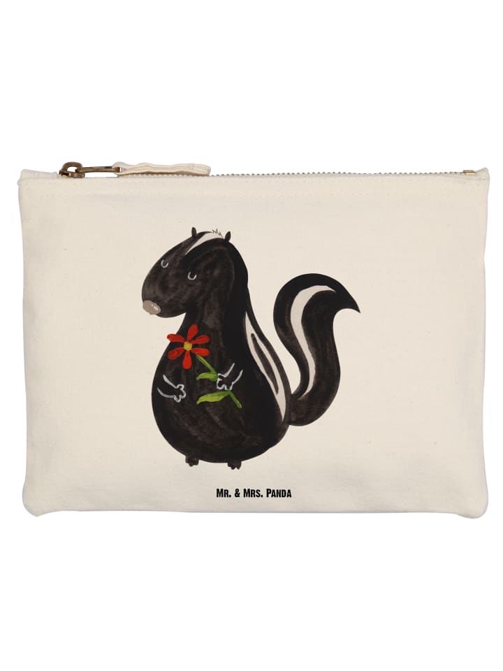 

Mr. & Mrs. Panda Тканевая сумка с изображением скунса и цветов, без надписи, белого цвета
