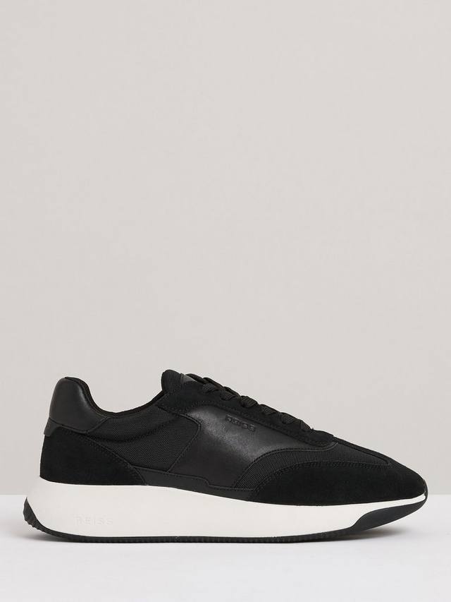 

Беговые кроссовки Emmett из кожи и замши Reiss, Black/White