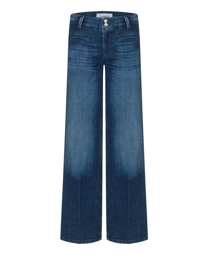 

Синие джинсы прямого кроя с пуговицами. Cambio, синий