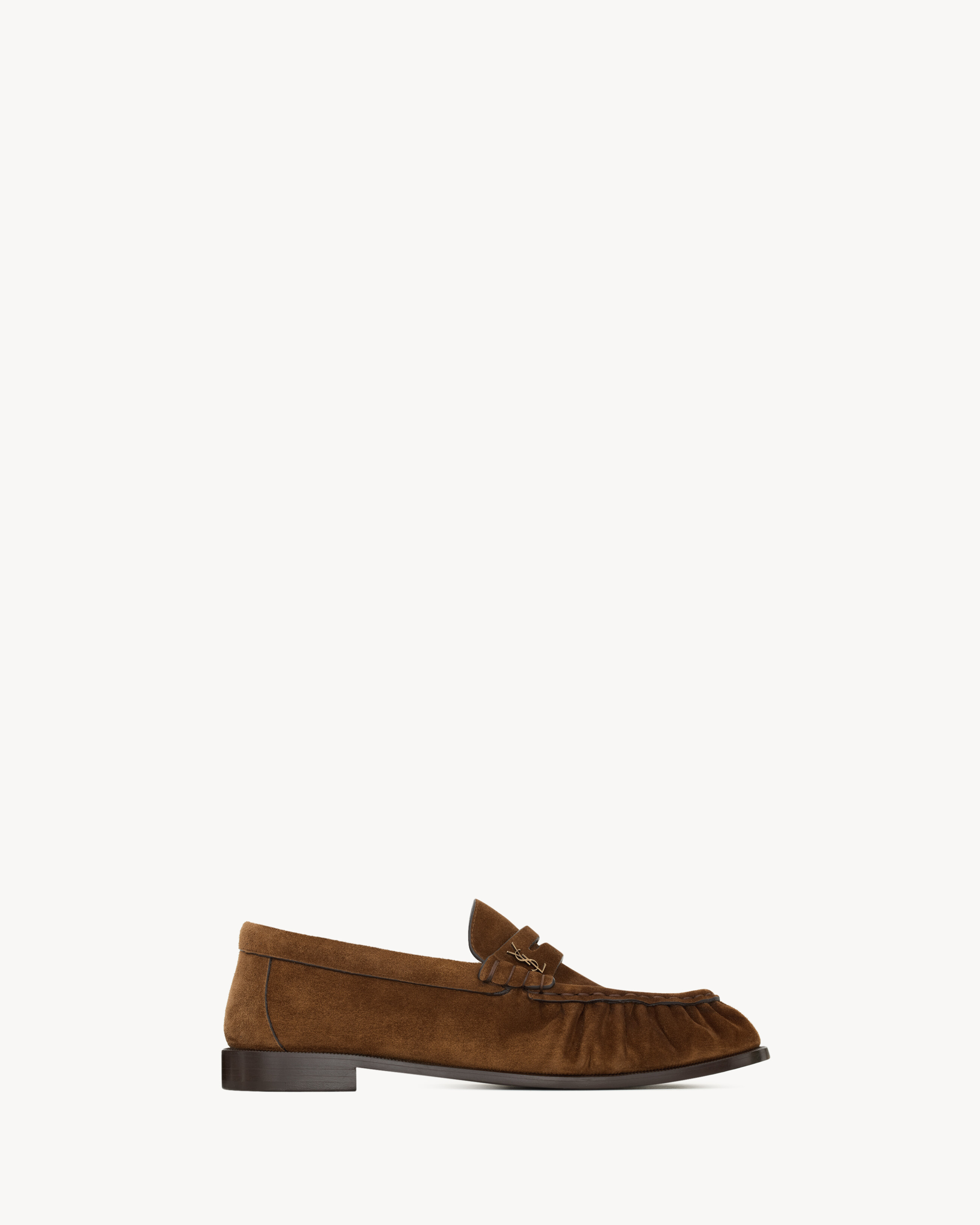 Лоферы LE LOAFER из мягкой замши Saint Laurent, коричневый — фото 2