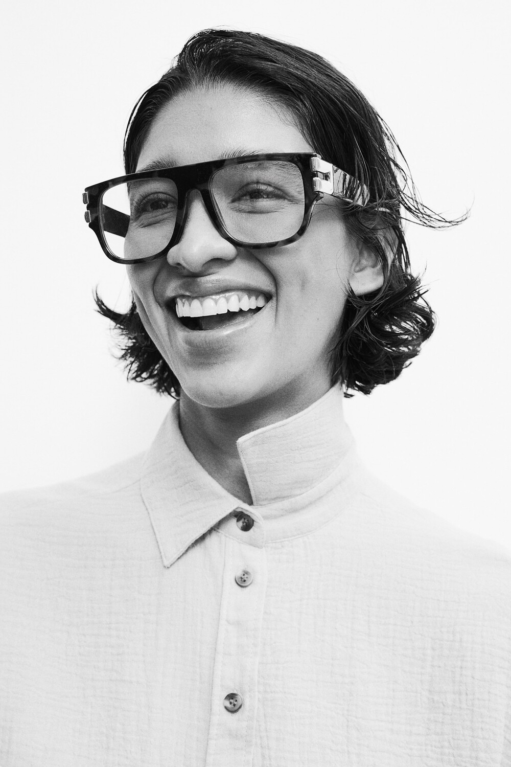 

Хлопковая блузка H&M, бежевый