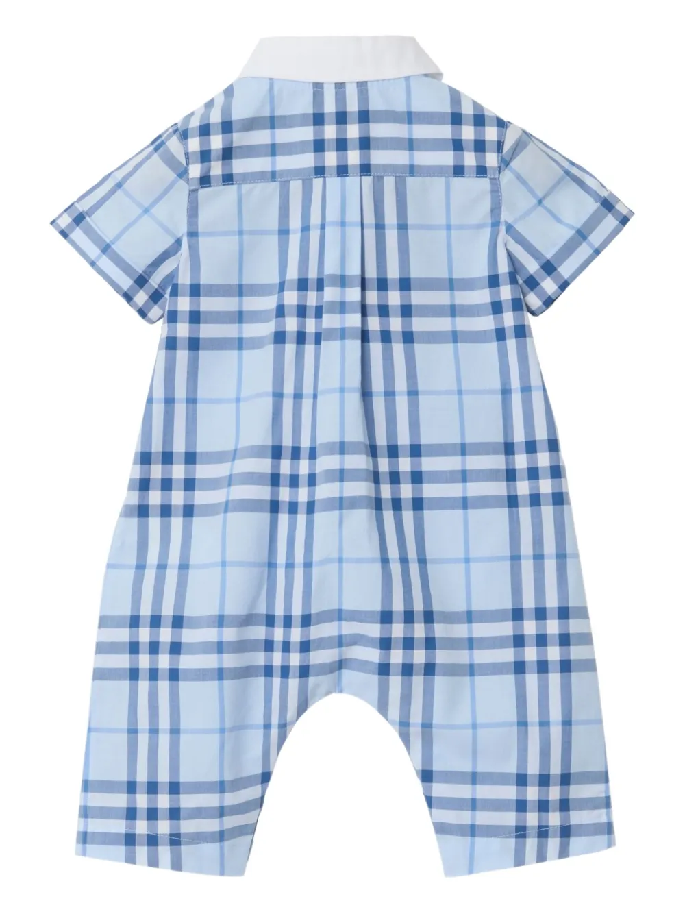 Комбинезон из хлопка в клетку Burberry Kids, синий — фото 2