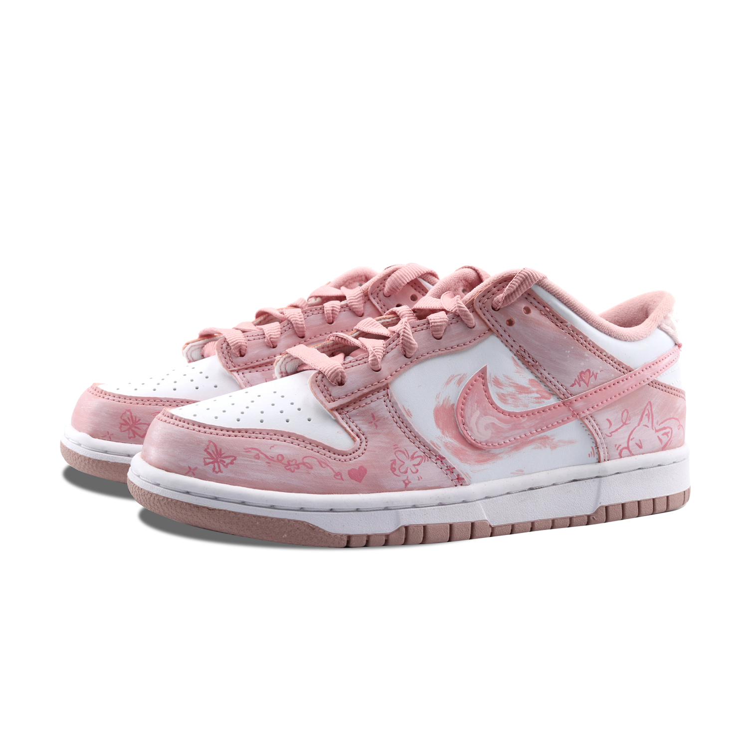 Nike Пинк вельветовые кроссовки dunk с амортизацией, износостойкие низкие детские скейтбординг обувь розовые для подростков — фото 4