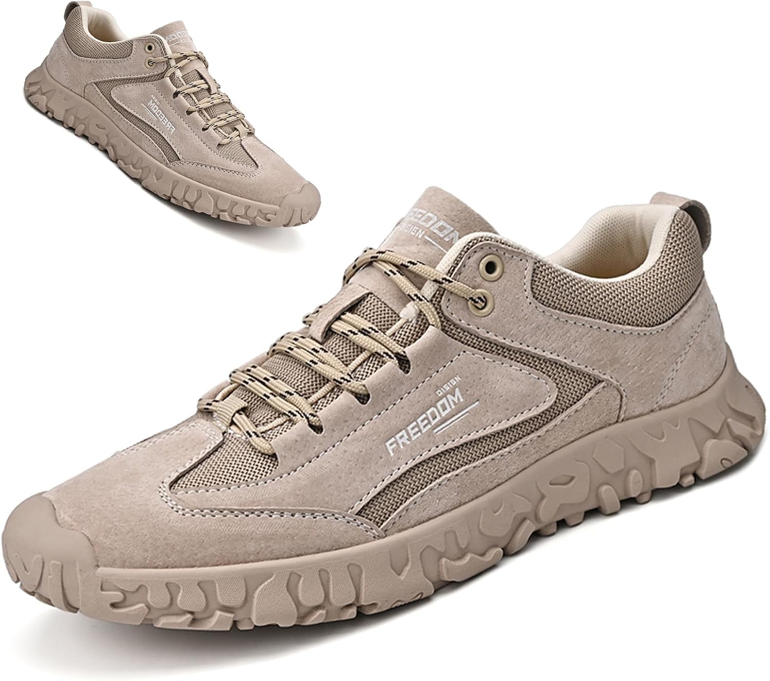 

Мужские классические низкие замшевые кроссовки с шнурками для улицы, летние дышащие сетчатые, нескользящие, легкие повседневные обувь без застежки для спорта, походов и прогулок Optigard, хаки