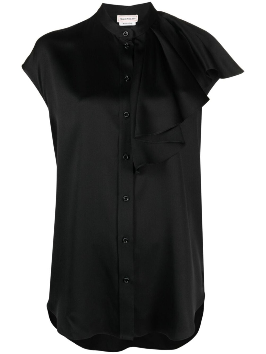 

Alexander McQueen рубашка из смесового шелка, черный