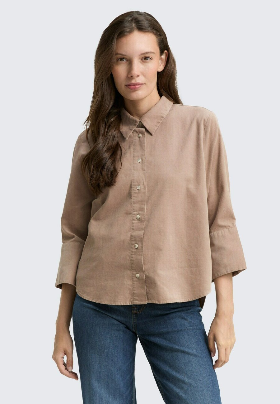 

Блуза TOM TAILOR Button-down blouse, Soft Taupe Grey/Taupe