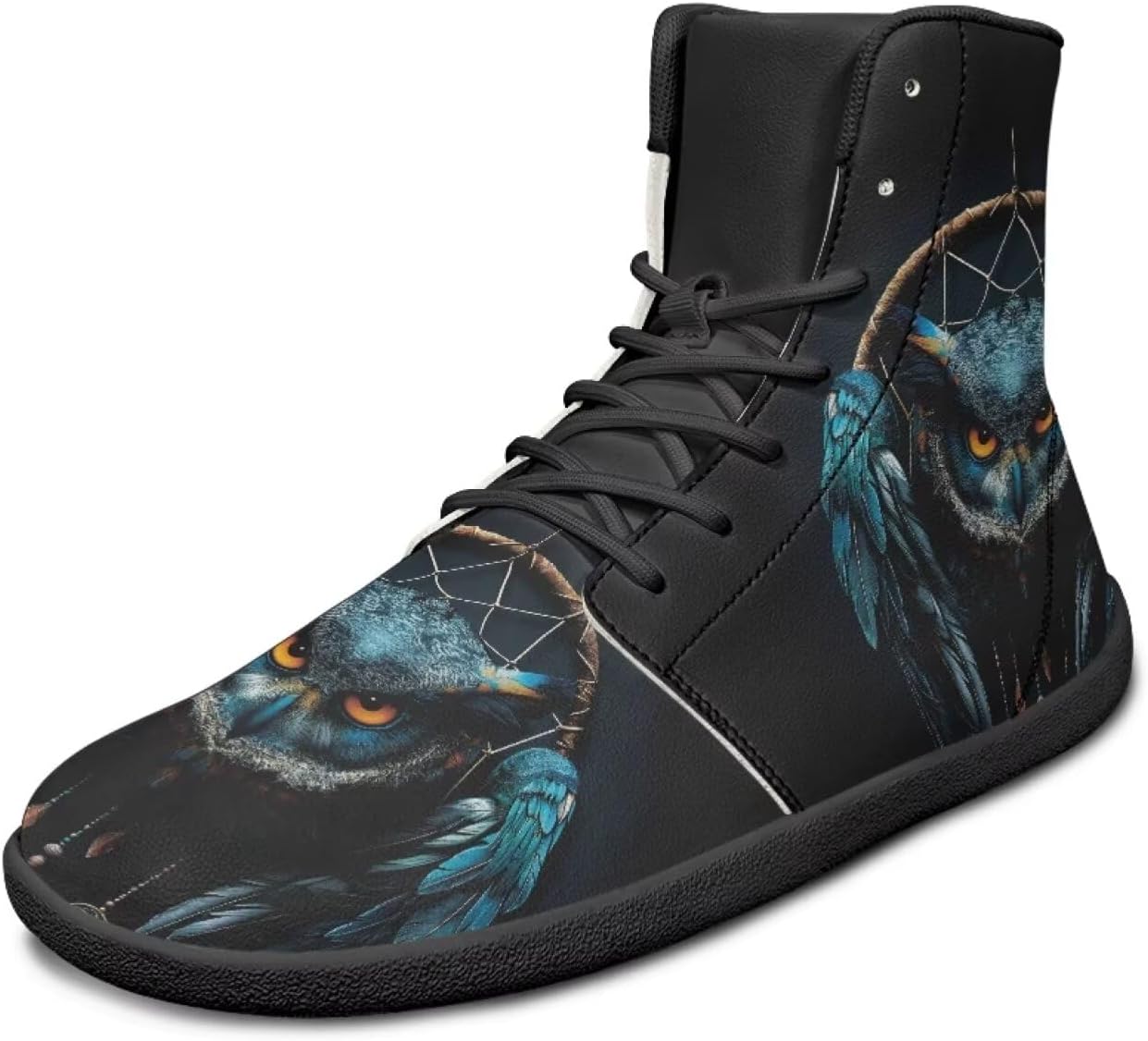 

Высокие кроссовки с рисунком птицы, ультралегкие, мужские, с широкой колодкой, ботинки, кроссовки для бега с нулевым перепадом Watdotory, Dream Catcher Owl Design