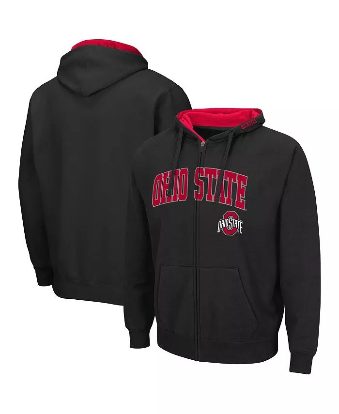 

Мужская толстовка с молнией Ohio State Buckeyes Arch and Logo 3.0 Colosseum, черный