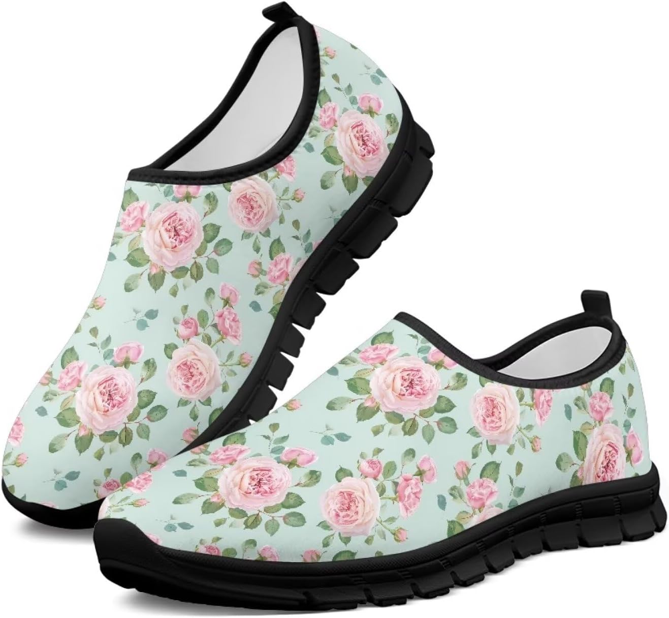 

Удобные слипоны для женщин, противоскользящие для ходьбы и бега, кроссовки с широкой носочной частью, размер США 5,5-13,5 Chririnla, розовый