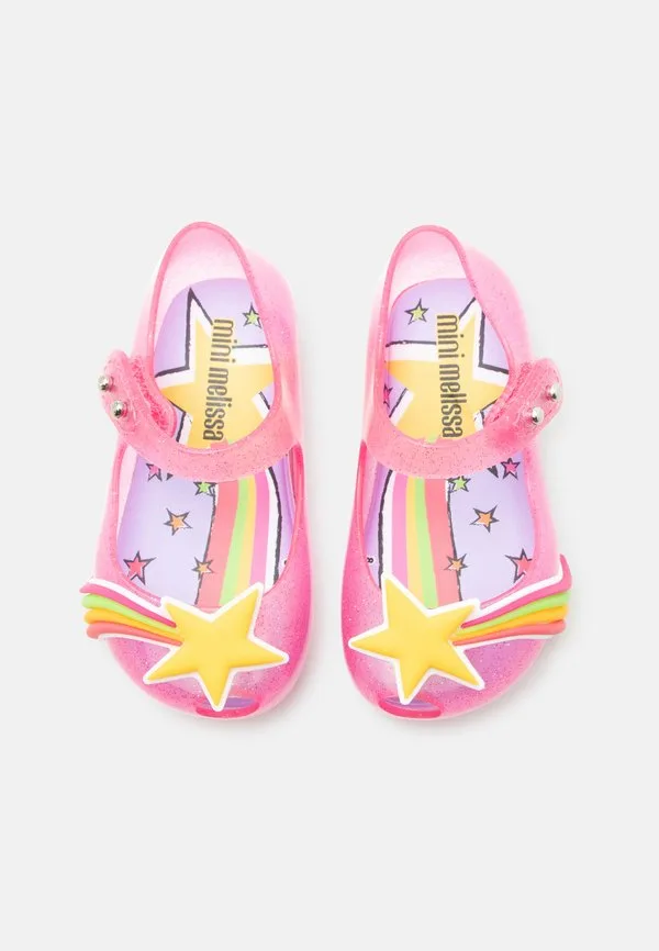 Балетки ultra ludica с ремешком на щиколотке Mini Melissa, Pink/Yellow