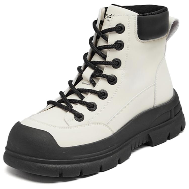 Ботинки женские Agsdon Martin Boot на шнуровке, бежевый — фото 3