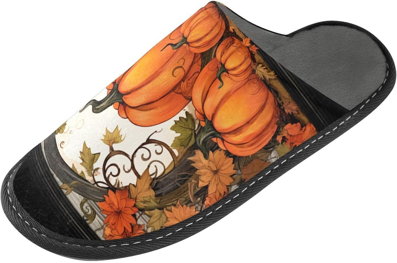 

Домашние тапочки FRMG в виде тыквы для Дня благодарения с пушистой отделкой, ПВХ подошвой, комфортные для дома и улицы, 2011852, 2011852a