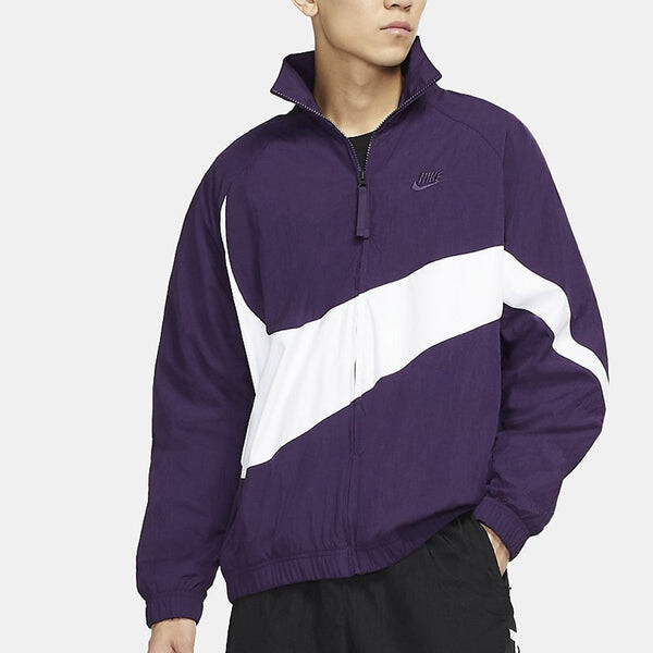 Куртка Nike Big Swoosh Sportswear Full Cardigan Woven Stand Collar Jacket For Men Purple, фиолетовый — фото 3