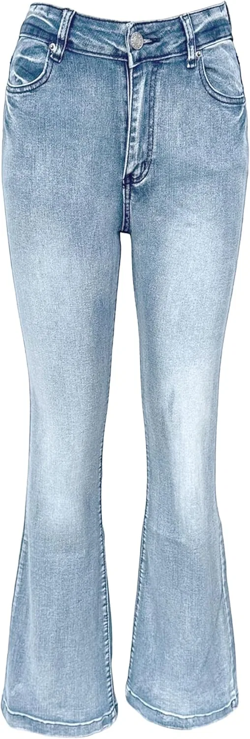 Джинсы клеш Rise Jeans, светло-синие — фото 4