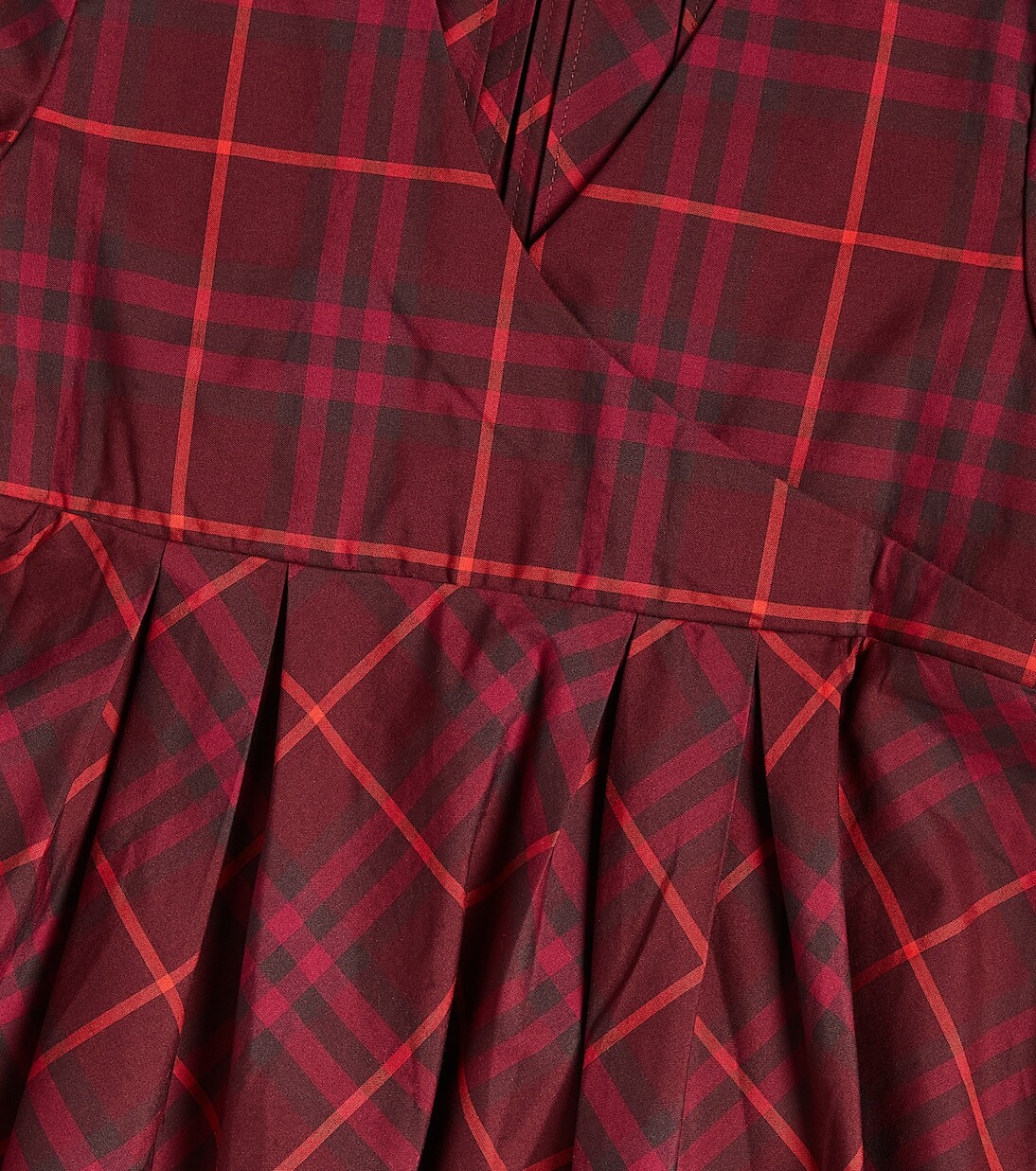 Хлопковое платье в клетку burberry Burberry, красный — фото 2