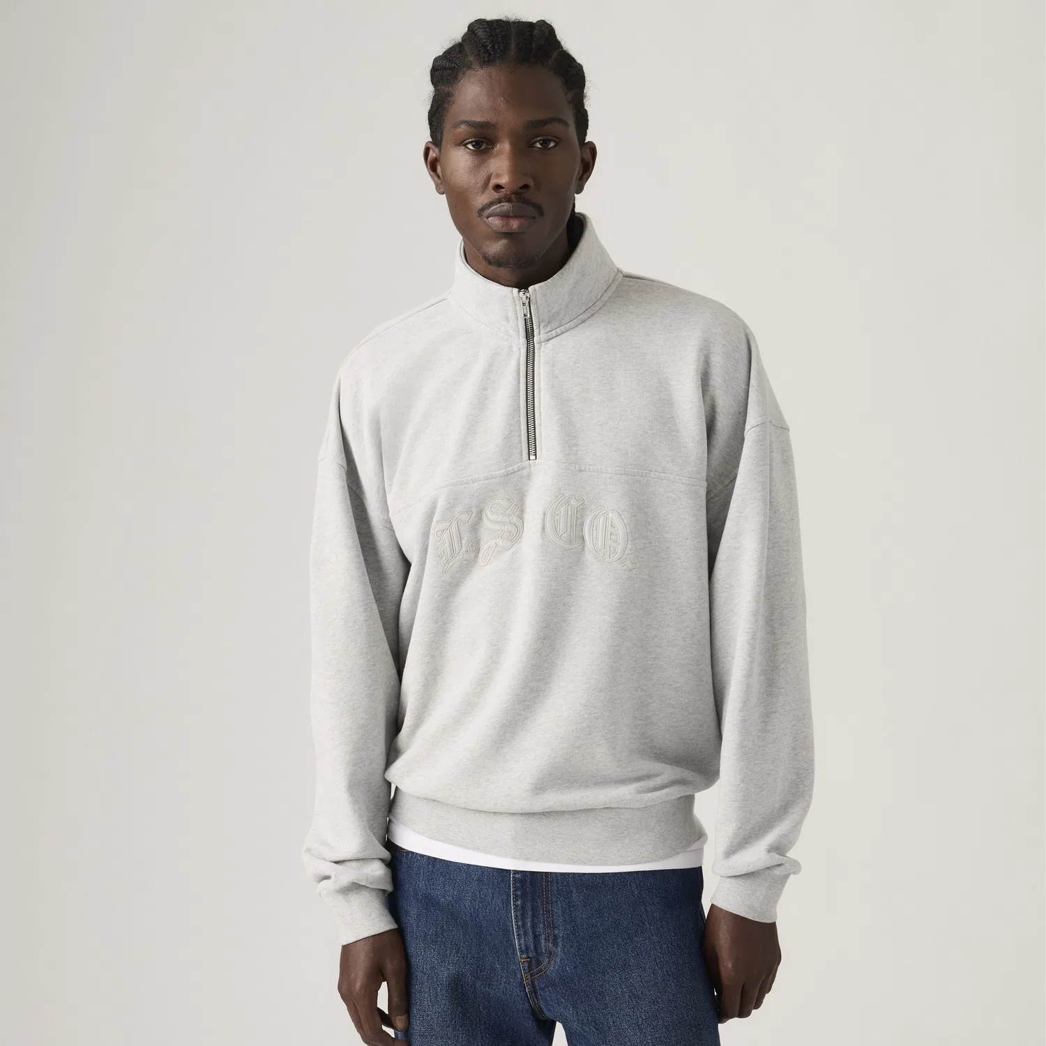 Свободная толстовка на молнии до середины груди Levi's, Grey