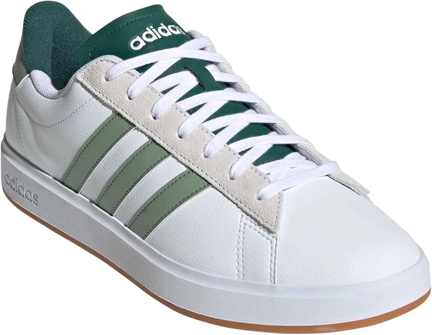 Мужские кроссовки Adidas Grand Court 2.0, белый/серебристый зеленый/зеленый — фото 4