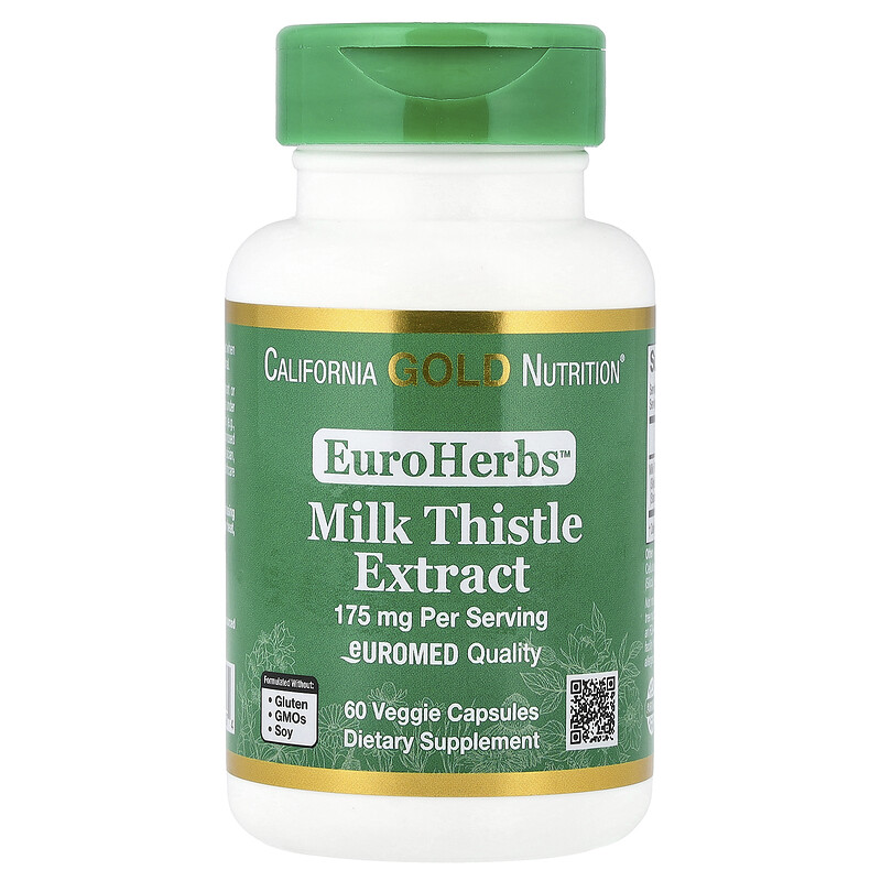 

California Gold Nutrition, EuroHerbs, экстракт расторопши, качество Euromed, 175 мг, 60 растительных капсул
