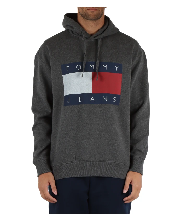 

Хлопковая толстовка с логотипом Tommy Jeans, серый
