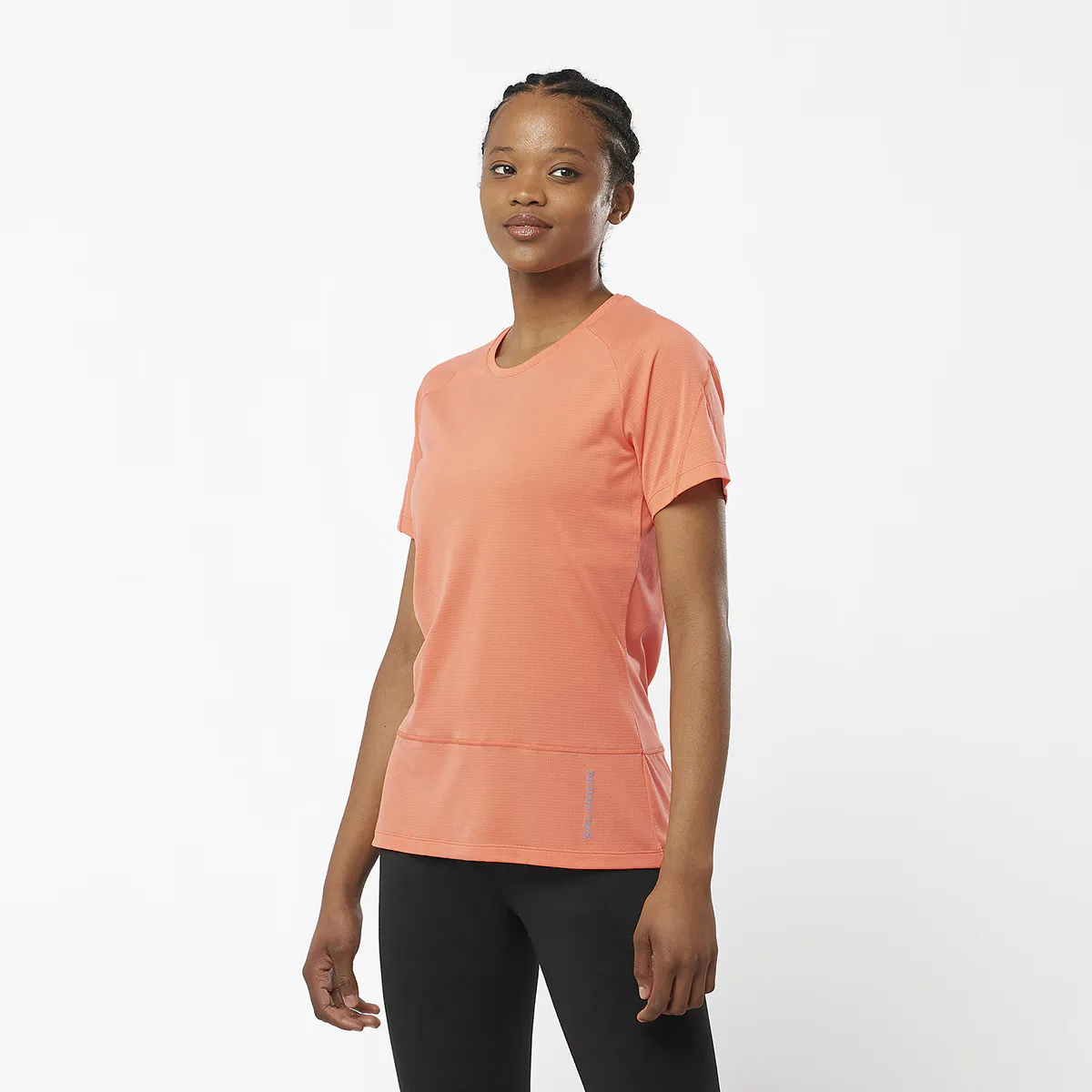 

Женская футболка Cross Run SS Tee W Salomon, коралловый