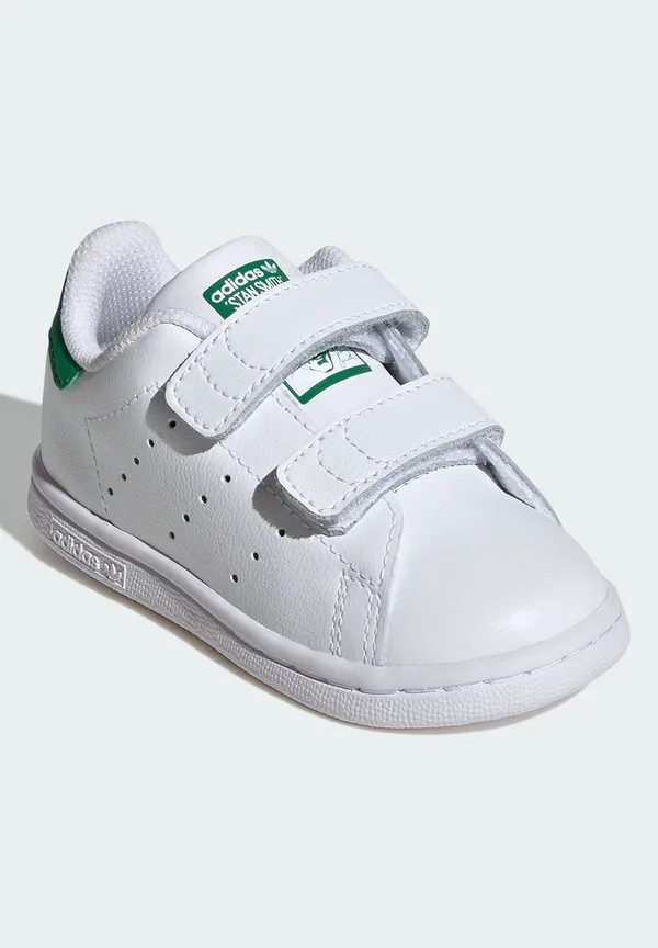 Детские туфли stan smith с удобной застежкой Adidas Originals, Ftwr White Ftwr White Green — фото 2