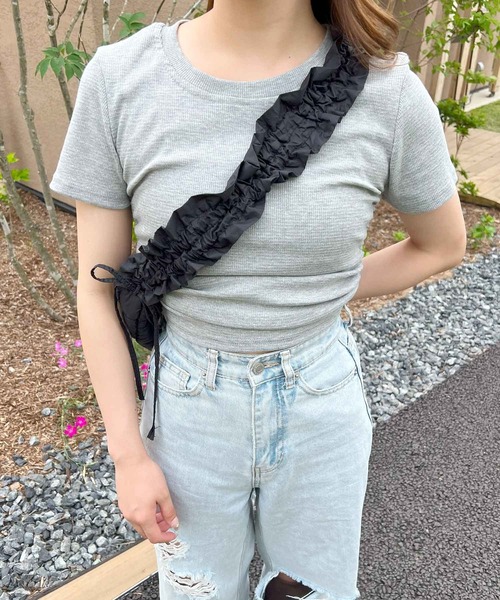 

Футболка укороченная вафельная Frunco, серый