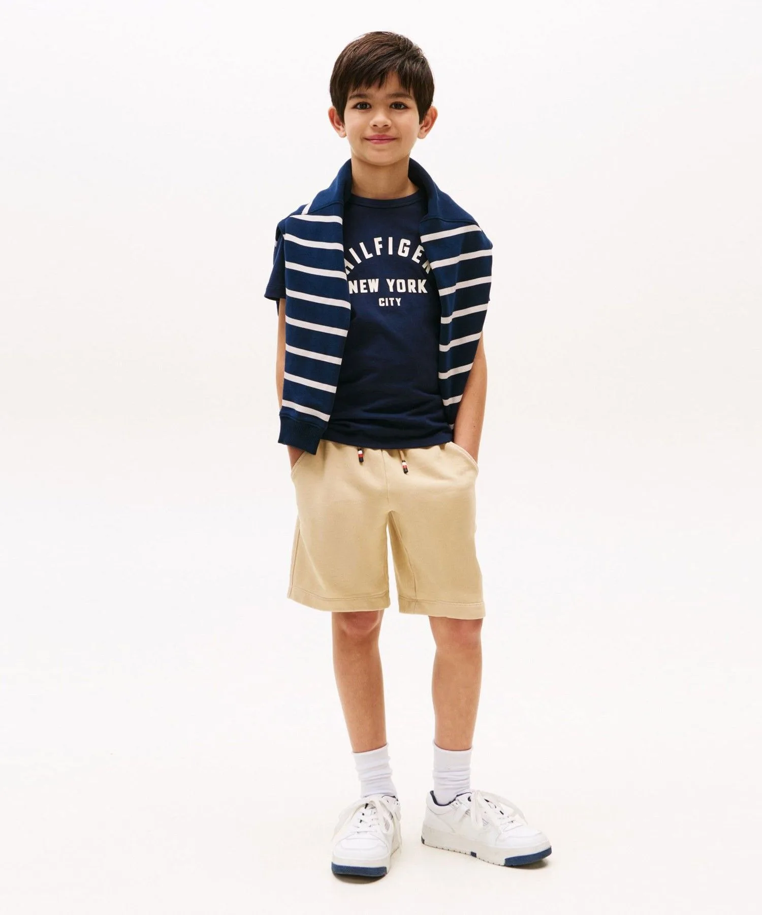 Детская футболка Tommy Hilfiger с логотипом тёмно-синяя — фото 3