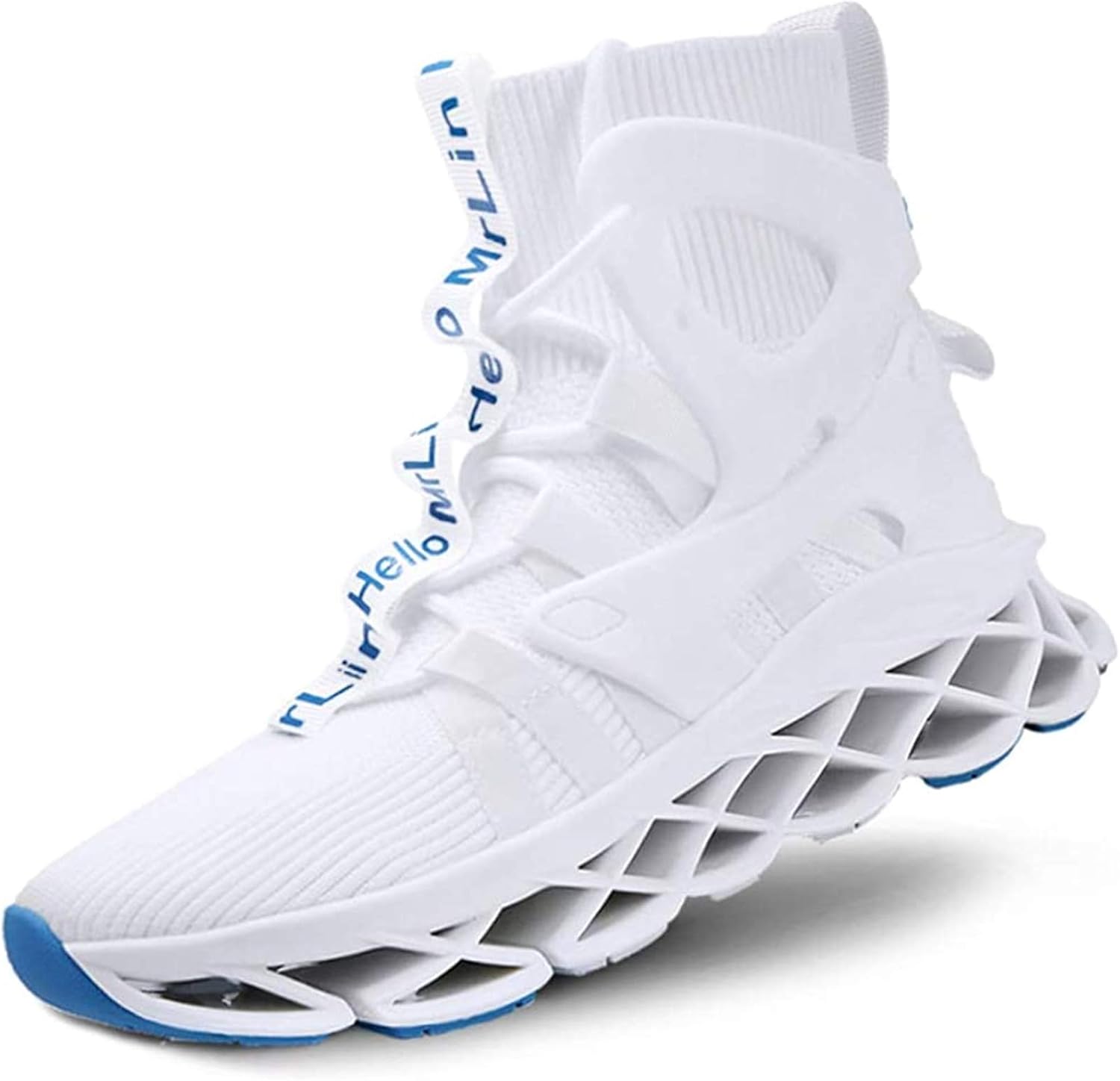 

Мужские кроссовки для бега Hello MrLin с противоскользящей подошвой, для тенниса и ходьбы, блейдовый тип, стиль хип-хоп, белый