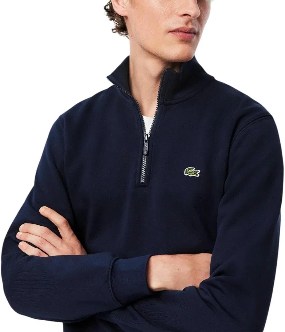 Мужская толстовка Lacoste из коллекции Core, стандартного кроя, классическая, на молнии, с высоким воротником, темно-синий — фото 2