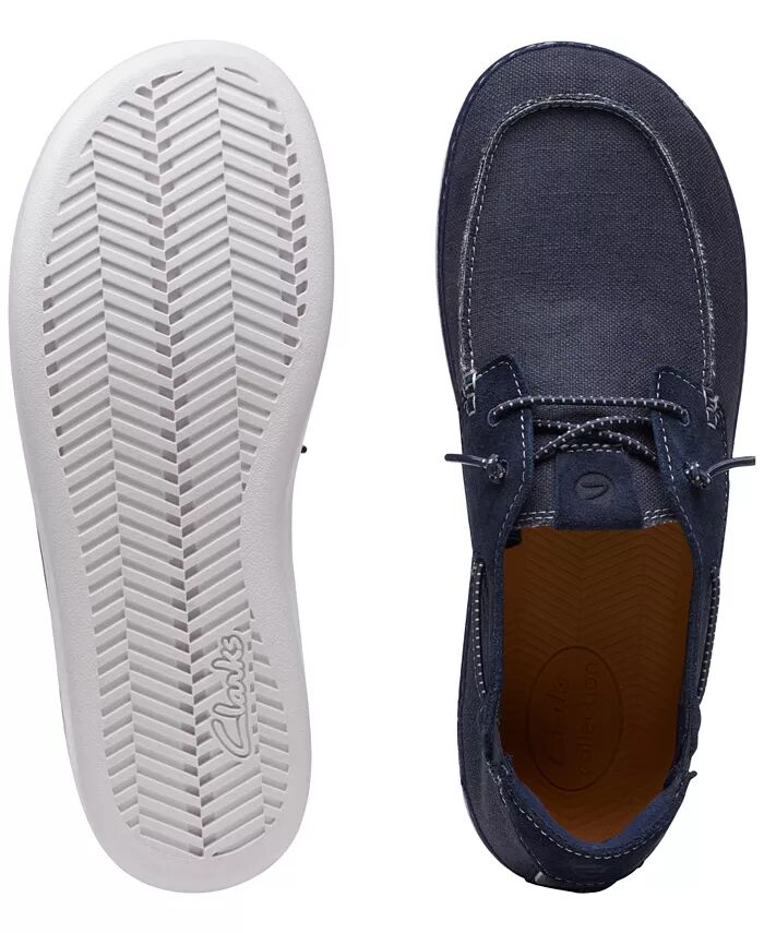 Мужские парусиновые туфли Higley Tie Slip-On Boat Shoes Clarks, синий — фото 4