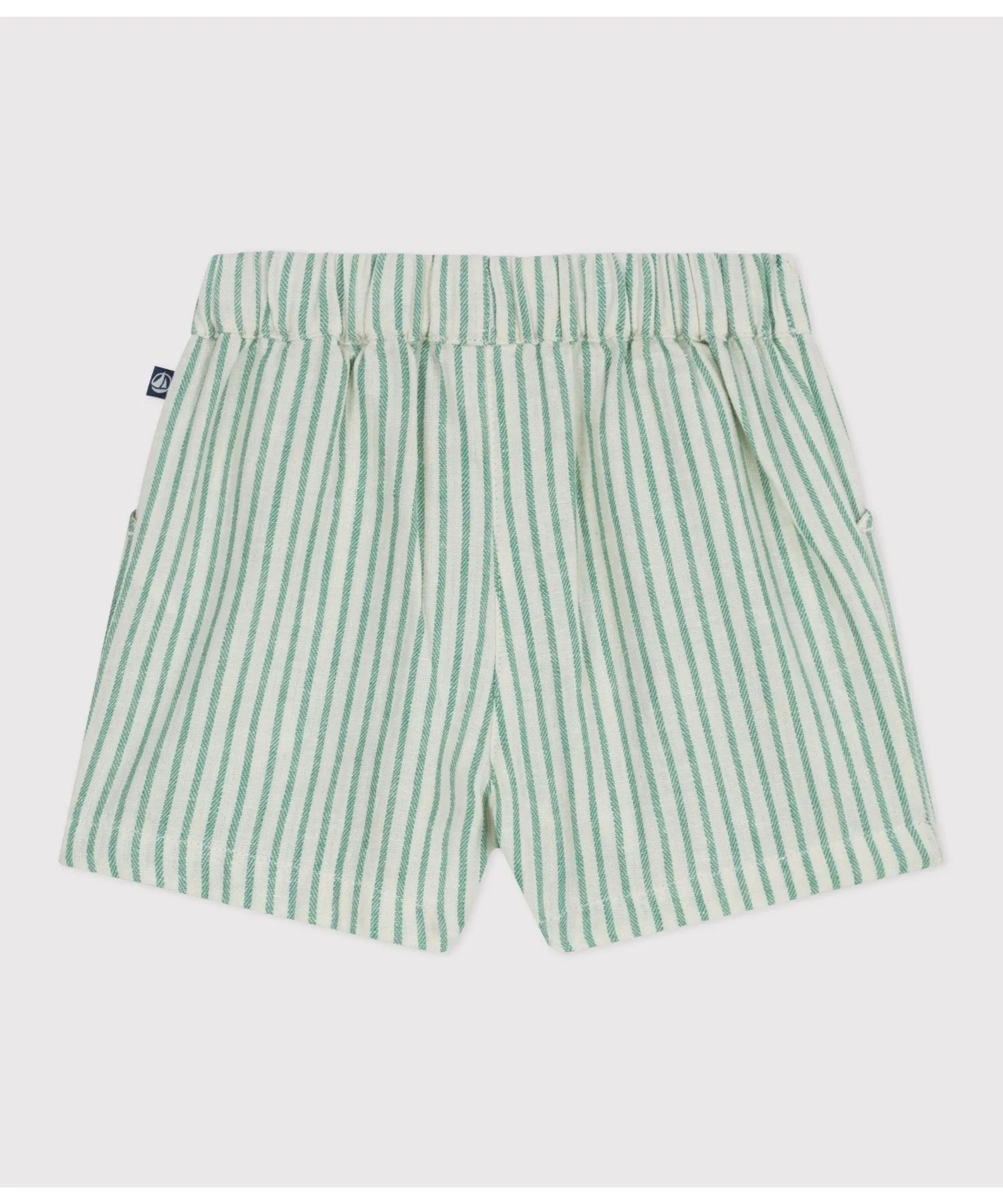 Детские шорты в полоску PETIT BATEAU зелёные — фото 2