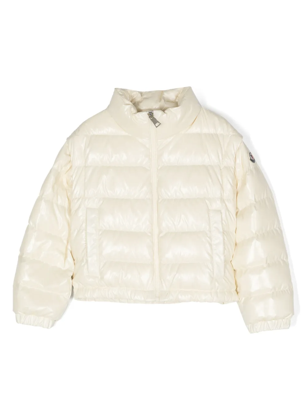 

Пуховик на молнии Moncler Enfant, белый