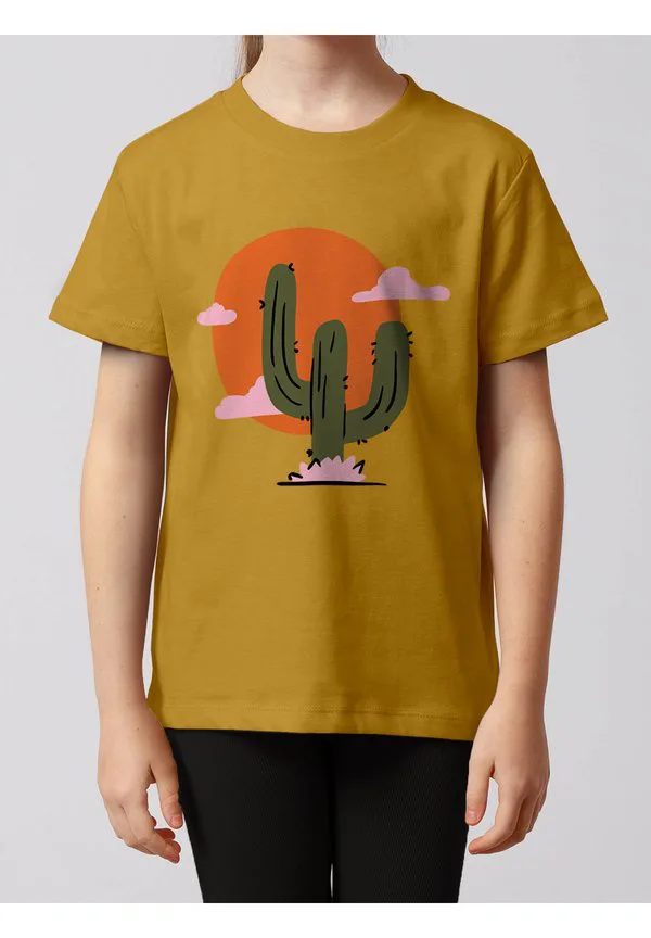 Футболка с принтом kaktus im sonnenuntergang Watapparel, Ochre