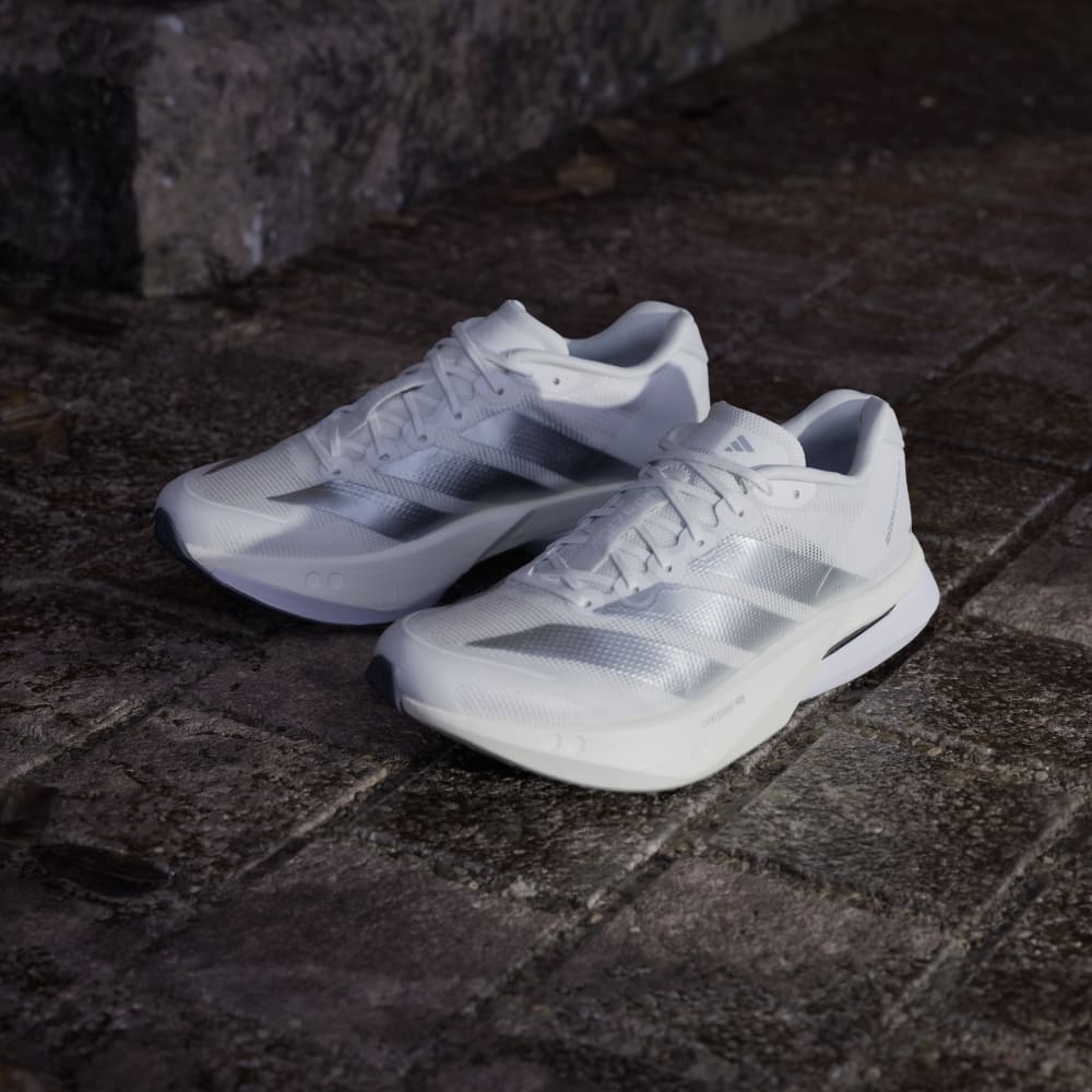 Кроссовки Adidas Adizero Boston 13 Shoes, цвет Cloud White/Matte Silver/Dash Grey — фото 4