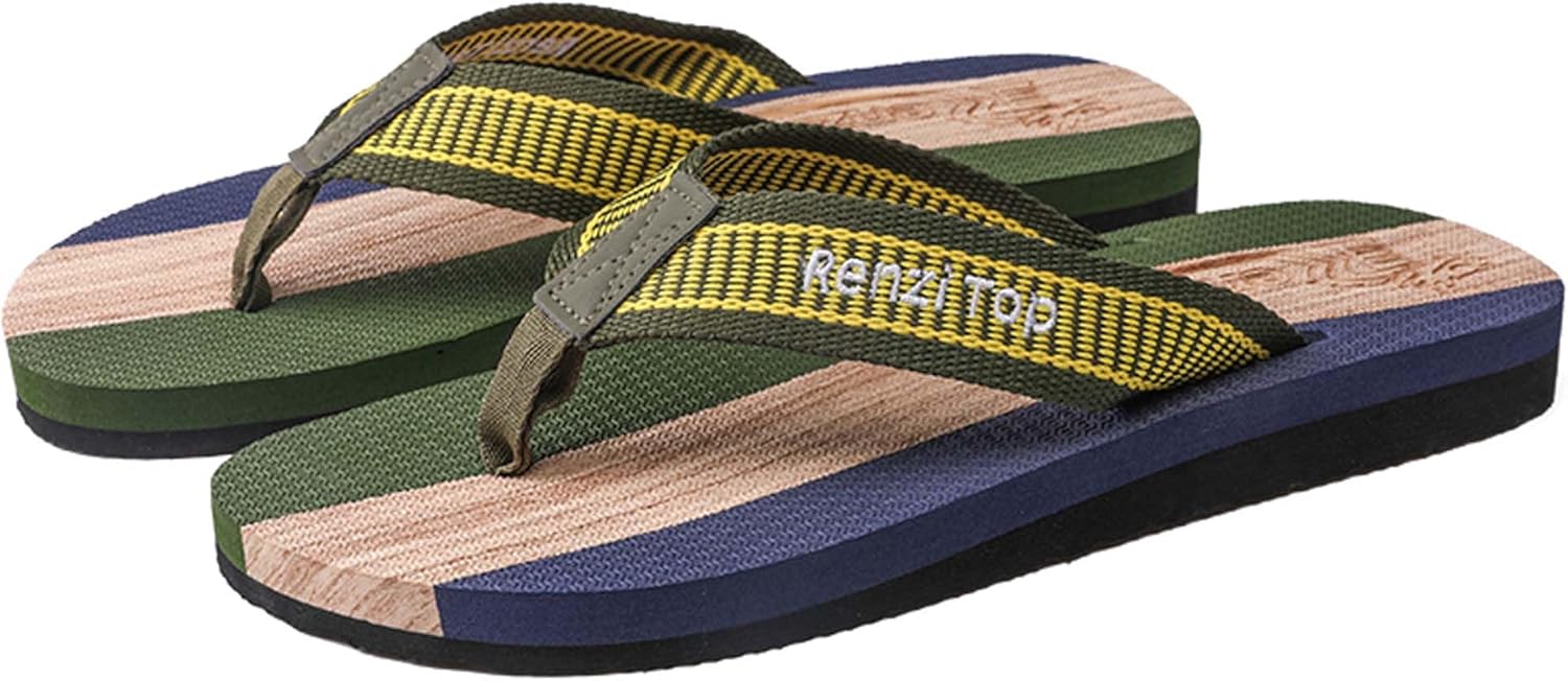 

Мужские шлепанцы GeRRiT с ремешком между пальцев Мужские сандалии-шлепанцы для пляжа Удобные шлепанцы для повседневного ношения и прогулок на улице, зеленый