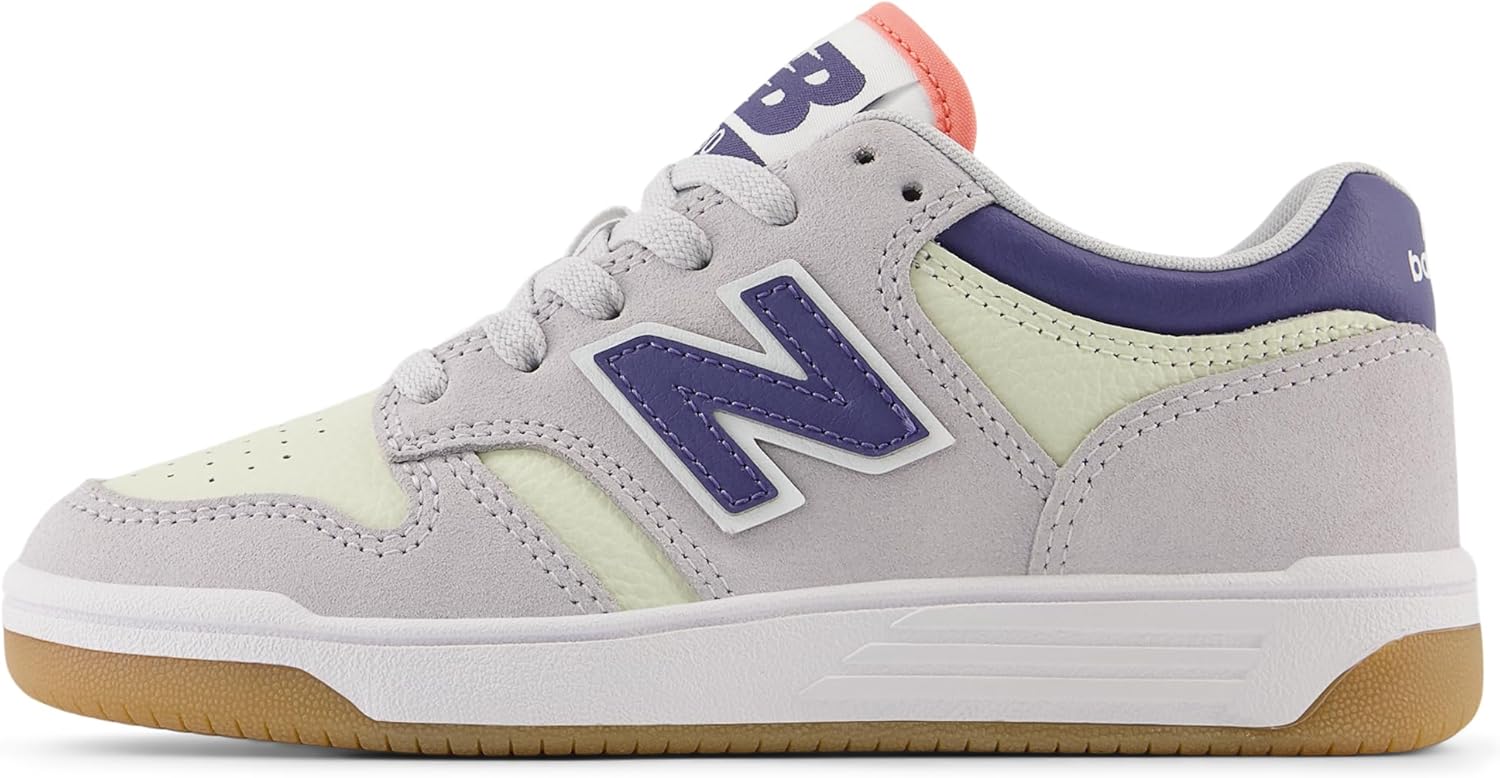 Детские кроссовки New Balance 480 V1 на шнуровке (унисекс), серый — фото 4