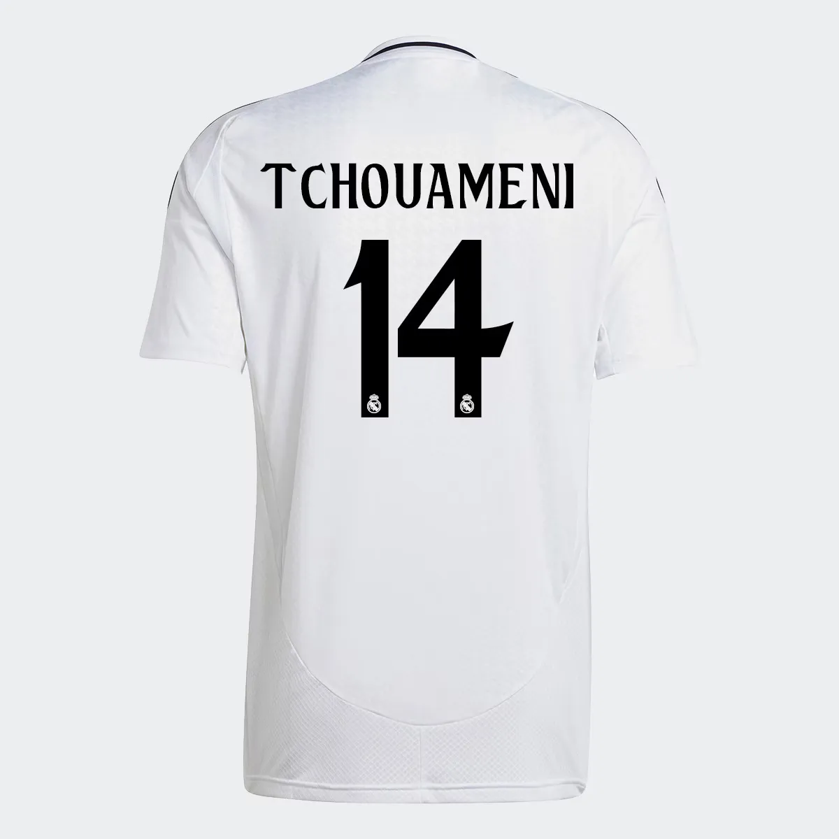 

Мужская 1-я форма Реал Мадрид CF 2024-2025 Футболка Tchouameni 14 Adidas, белый